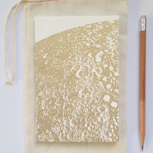 Moon Journal, Small blank notebook, Moon notebook, moon journals, pocket size notebook, travel journal, gold moon silver copper moon image 3