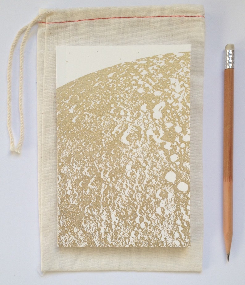 Moon Journal, Small blank notebook, Moon notebook, moon journals, pocket size notebook, travel journal, gold moon silver copper moon image 3