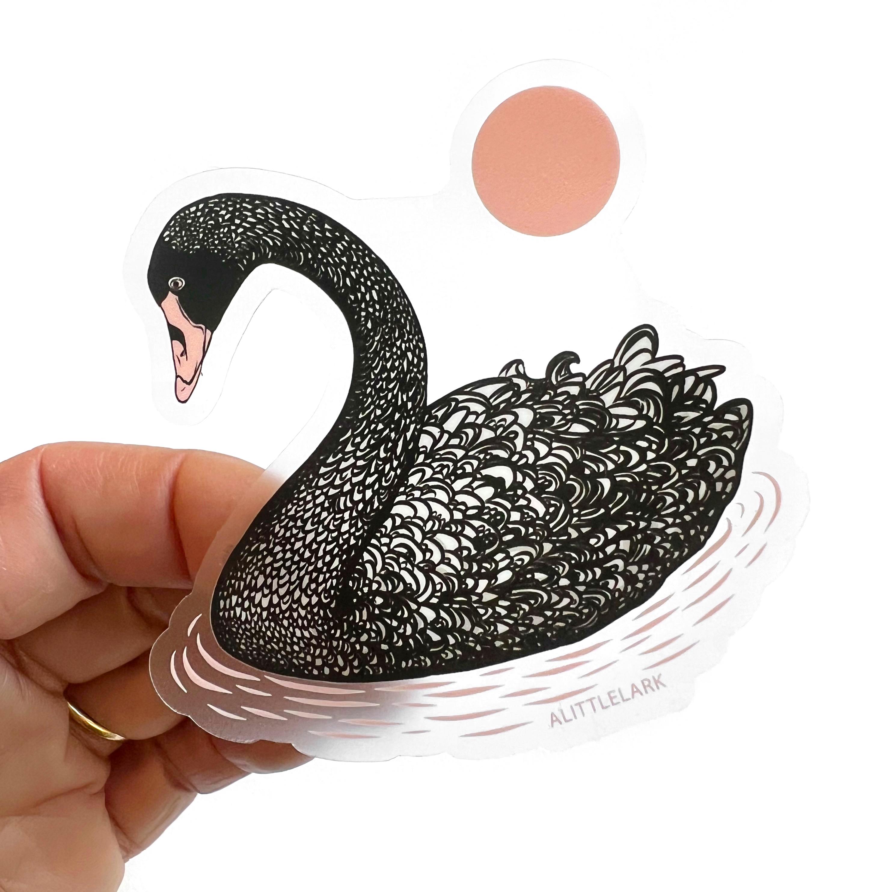ブラックスワンステッカー：防水透明ビニール製鳥用デカール - Etsy 日本
