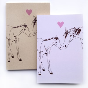 Piccolo diario per cavalli, quaderno vuoto, piccolo album da disegno, diario vuoto, piccolo album tascabile per schizzi vuoto, amore per cavalli e pony, grazioso quaderno