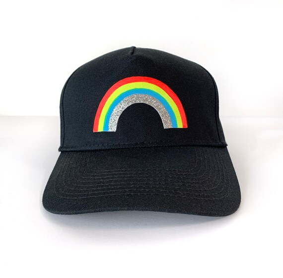 Kids Rainbow Sun Hat: Hand-painted Hologram Glitter, Adjustable
