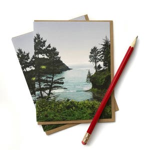 Oregon Coast Card, Nature Card, Coastal Beach Card, blanco notitiekaarten, Oregon wenskaart, pnw leven cadeau, gemaakt in Oregon, dank u kaart