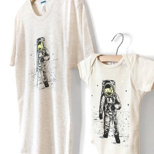 Astronaut Shirt, Organic Clothing, Kids moon t-shirt, Space t-shirt, Cool kid Tshirt, space graphic tee, gold foil stars, hip boy clothes image 7