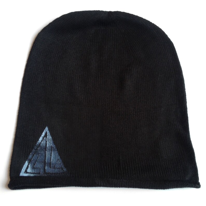 Warm Black Foil Slouchy hat fun winter weather hat slouch style Snow Hat Warm Hat Knit Hat Sale Hat Navy Sale Hat Ski Hat beanie