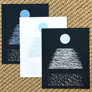 2024 Moonlight Moonrise Lunar Calendar, 2024 Blue Moon Calendar, 2024 Moon Phases, Silver Moon Art Print image 4