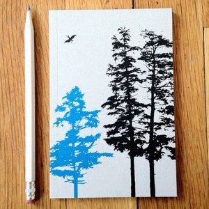 Blank Notebook, small blank journal, small sketchbook, Tree Journal, small blank sketch pocket book, artist hemlock trees