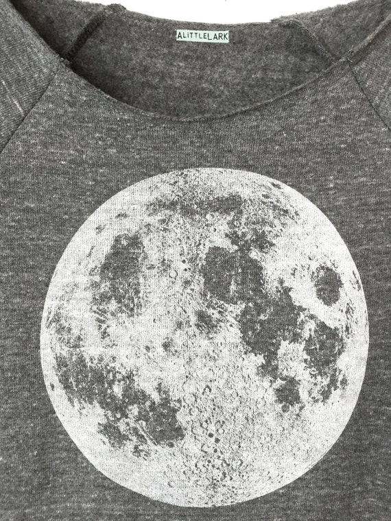 Women s Moon Sweatshirt Full Moon Raglan off the Shoulder Moon Sweatshirt With Kangaroo Pocket Full Moon Shirt Boho Chic Yoga Clothes Etsy