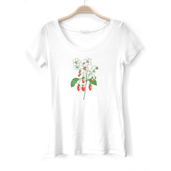 Women's Strawberry Shirt, Strawberry Tshirt, Strawberry T
