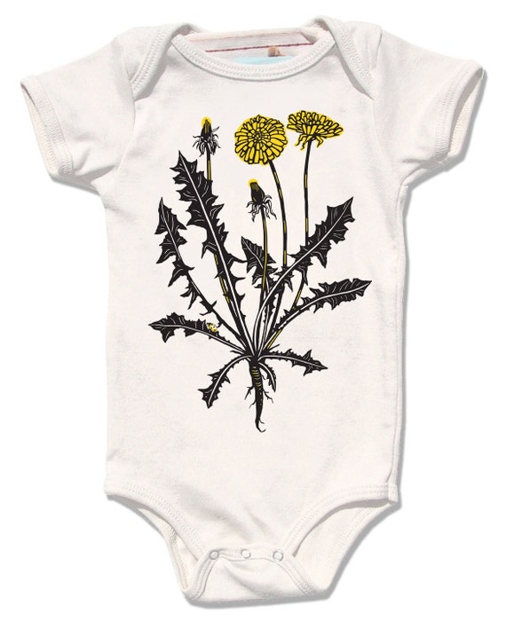 Dandelion Flower Onesie Organic Baby Clothes Botanical Baby Shower Gift Organic Baby Gifts Baby One Piece Organic Natural Clothes Etsy
