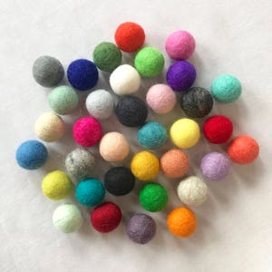 13 Extra Wool Felt Ammo Balls, Gentle play for Alittlelark Wooden Slingshot toy rainbow mix all colors toys craft fun birthday gift for kids image 9