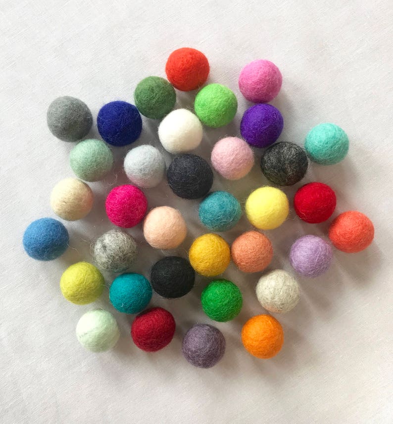 13 Extra Wool Felt Ammo Balls, Gentle play for Alittlelark Wooden Slingshot toy rainbow mix all colors toys craft fun birthday gift for kids image 9