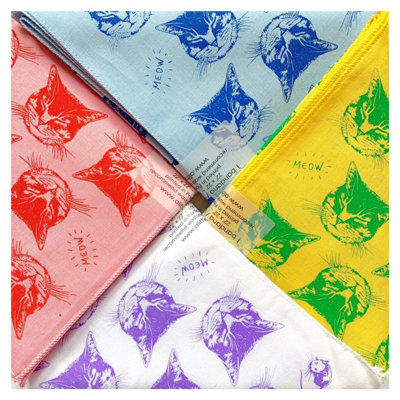 Cat Bandanas Kitty Bandana Cute Cat Bandana Womens Bandana Etsy