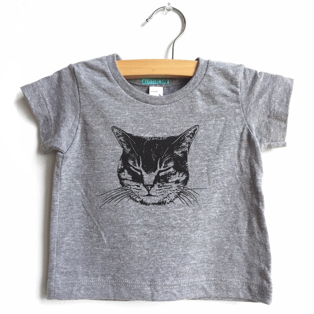 Cat Shirt, Kids Cat Shirt, Grey Cat Tshirt, Cat Lover Gift, Meow Kitty