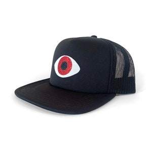 Third Eye Hat, Evil Eye Hat, Woke Eye Hat, Glitter Trucker Hat, Good Karma Hat, Teen Holiday Gift, Adjustable Unisex Trucker Hat