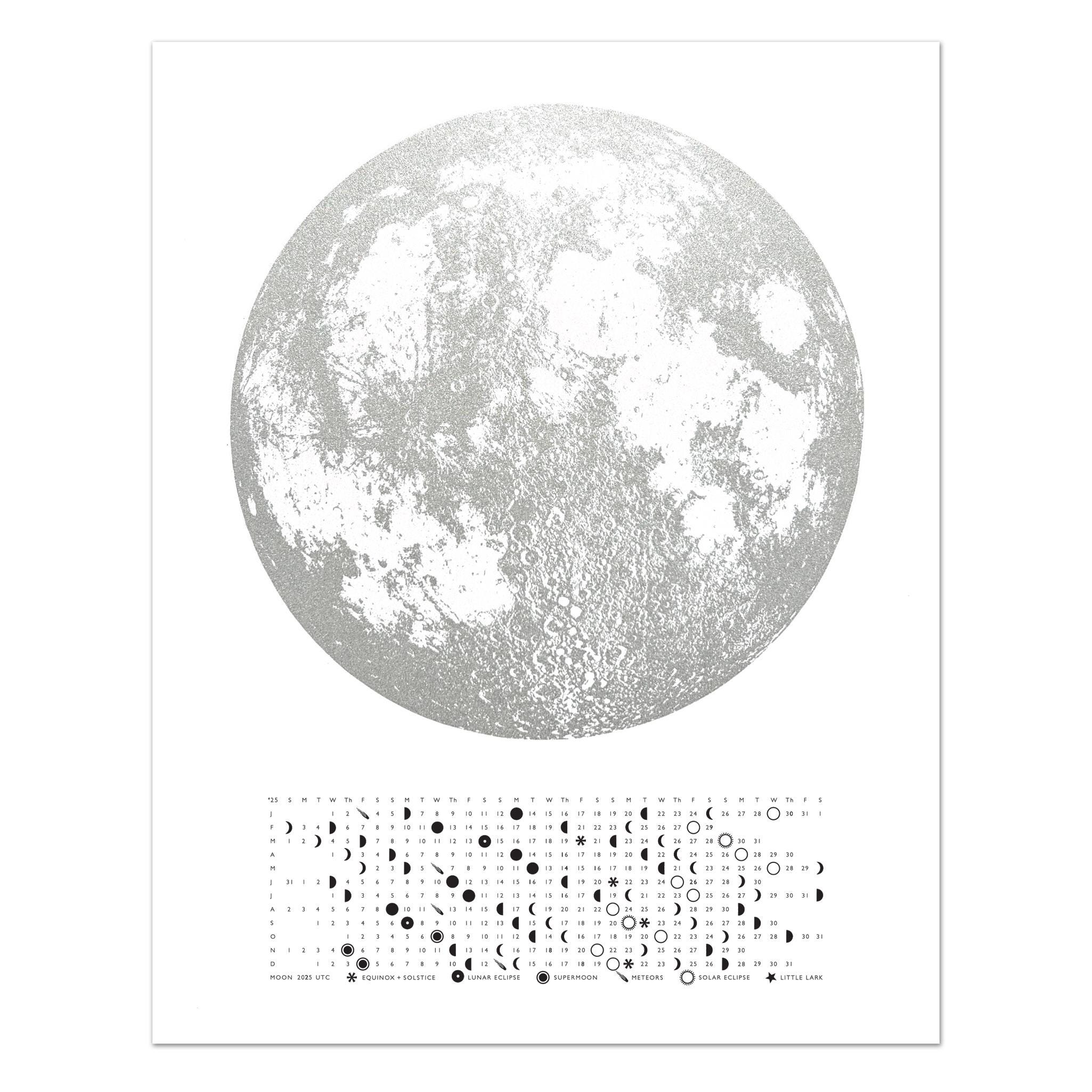 2026 Moon Phase Calendar | 2026 Lunar Calendar | Single Page Moon