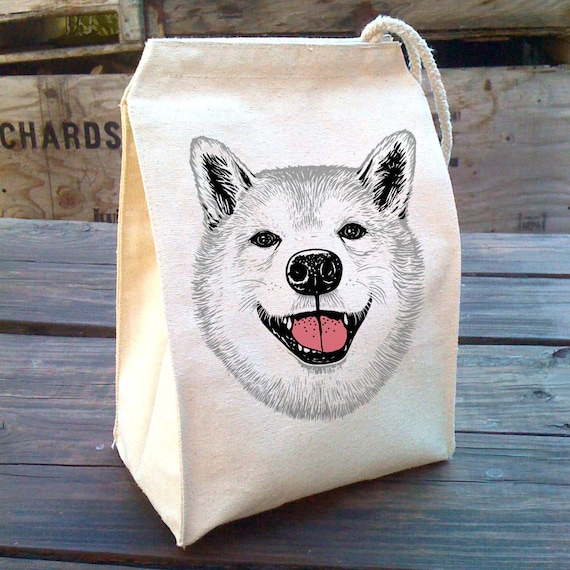 柴犬ランチバッグ：Doge 再利用可能なキャンバスランチトート - Etsy 日本