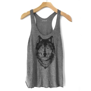 Grey Wolf Tank Top: Women's Tri-Blend Racerback