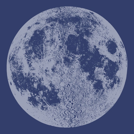 Women Blue Moon Shirt, La Luna Tshirt, Moon Graphic Tee, Full Moon