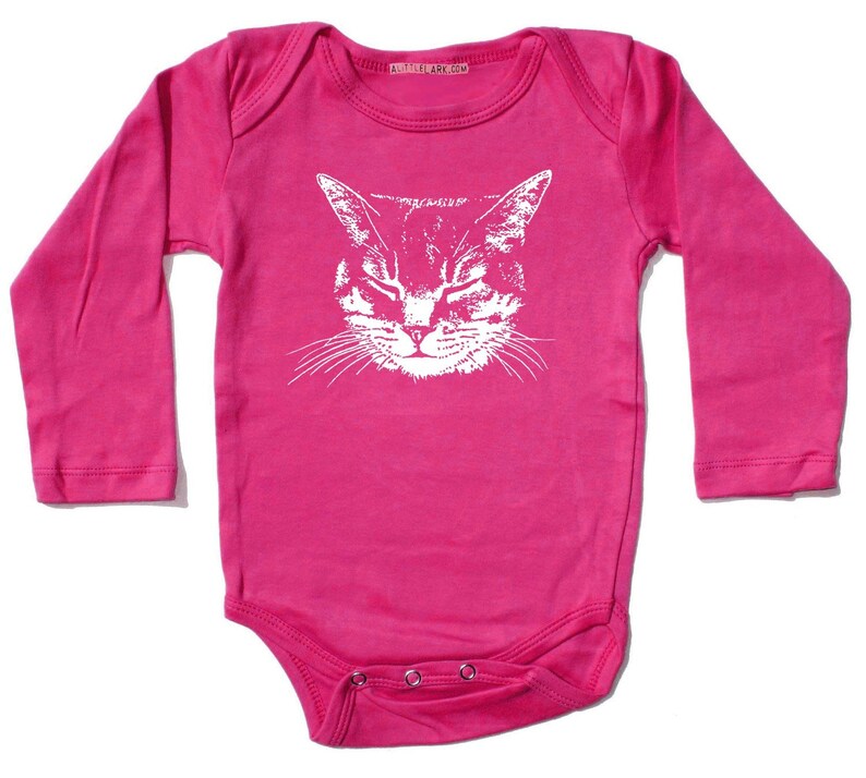 SALE Kitty Cat Baby Bodysuit Hot Pink Baby Clothing Cat Etsy