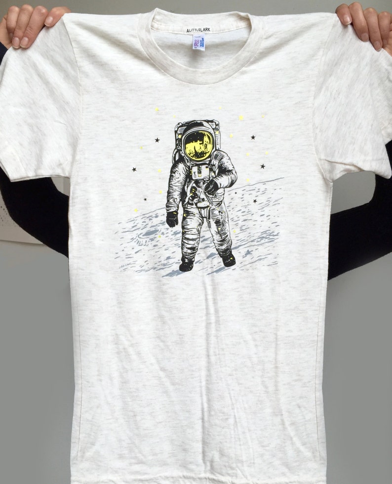 Astronaut Moon T Shirt, Mens Space Shirt, Apollo 11 space walk on the moon tee, Moon Shirt, Space Man Shirt, unisex astronomy shirts t-shirt image 3