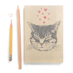 Cat Sketchbook, Small Pocket Journal, Cute Kitty Gift