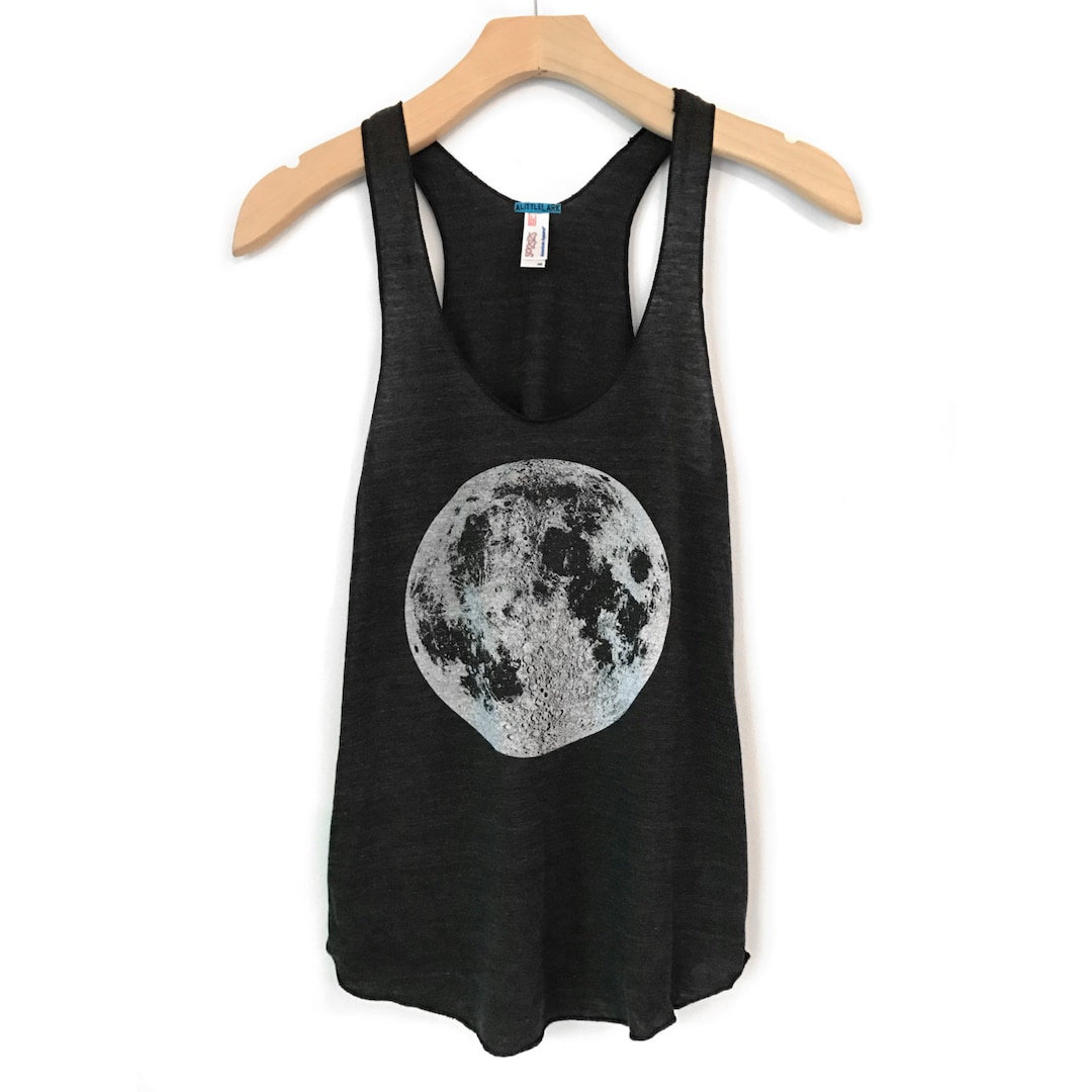 Moon Tank Top, Women's Moon Tshirt, Boho Chic Clothing, Full Moon Tank