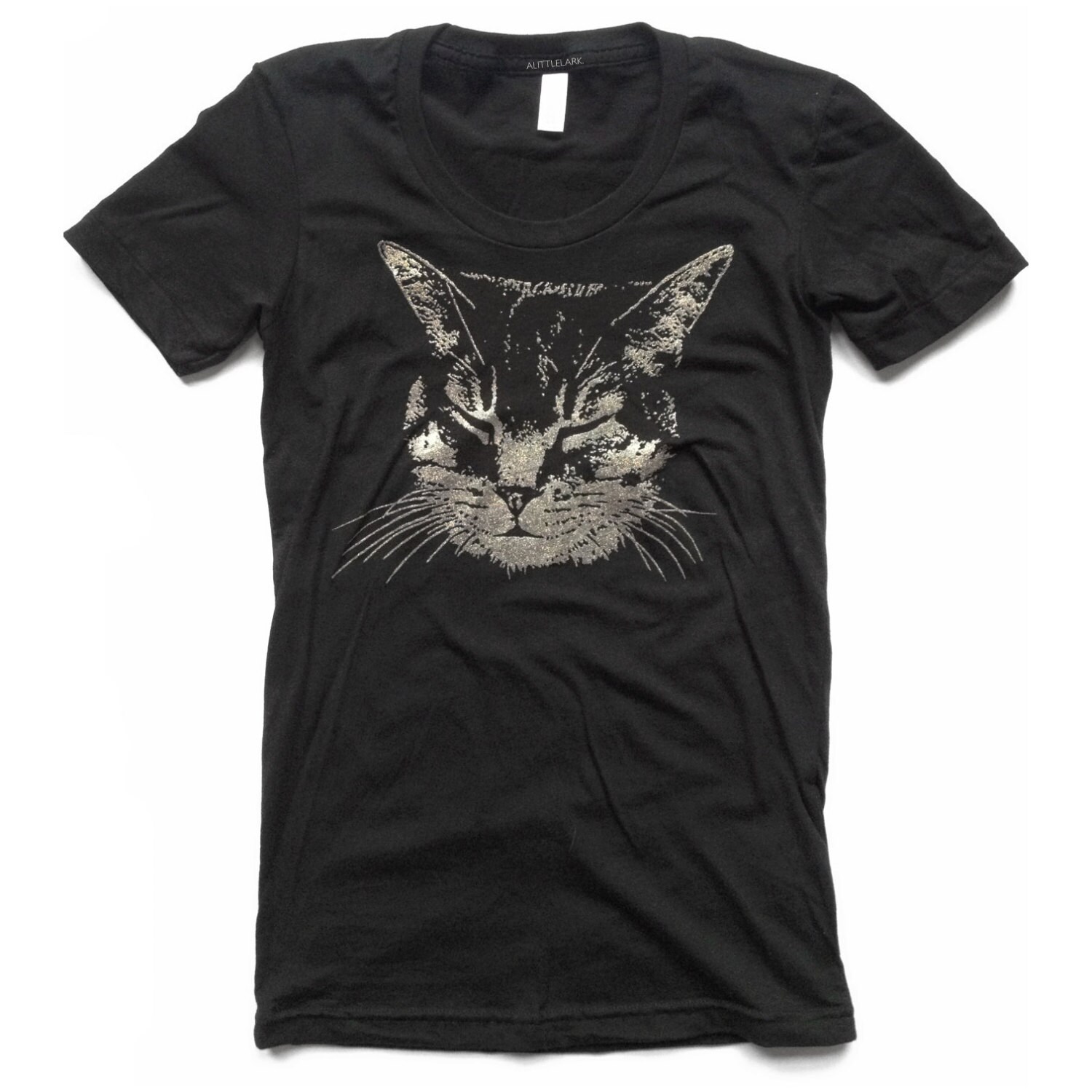 Treat Cat rhinestone T-shirts black 黒 Cat Rhinestone Mega Bling Shirt - Etsy