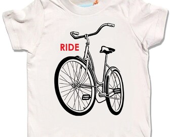 Kids Bike Shirt Graphic Tee | Organic Cotton Clothing | First Bike Ride Birthday Gift