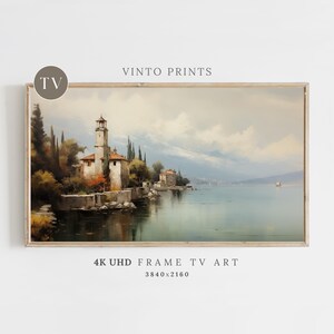 Vintage Lake Art For Frame TV | Lake House Art | Lake | Antique Scenery Decor | Rustic Home Display | Instant Download | Frame TV Art | T208