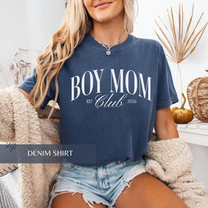 Boy Mom Club Comfort Colors Shirt and Sweatshirt, Mama Tee, Mom of Boys T-Shirt, Trendy Mama Sweater, New Mom Crewneck, Gift for Mom image 1