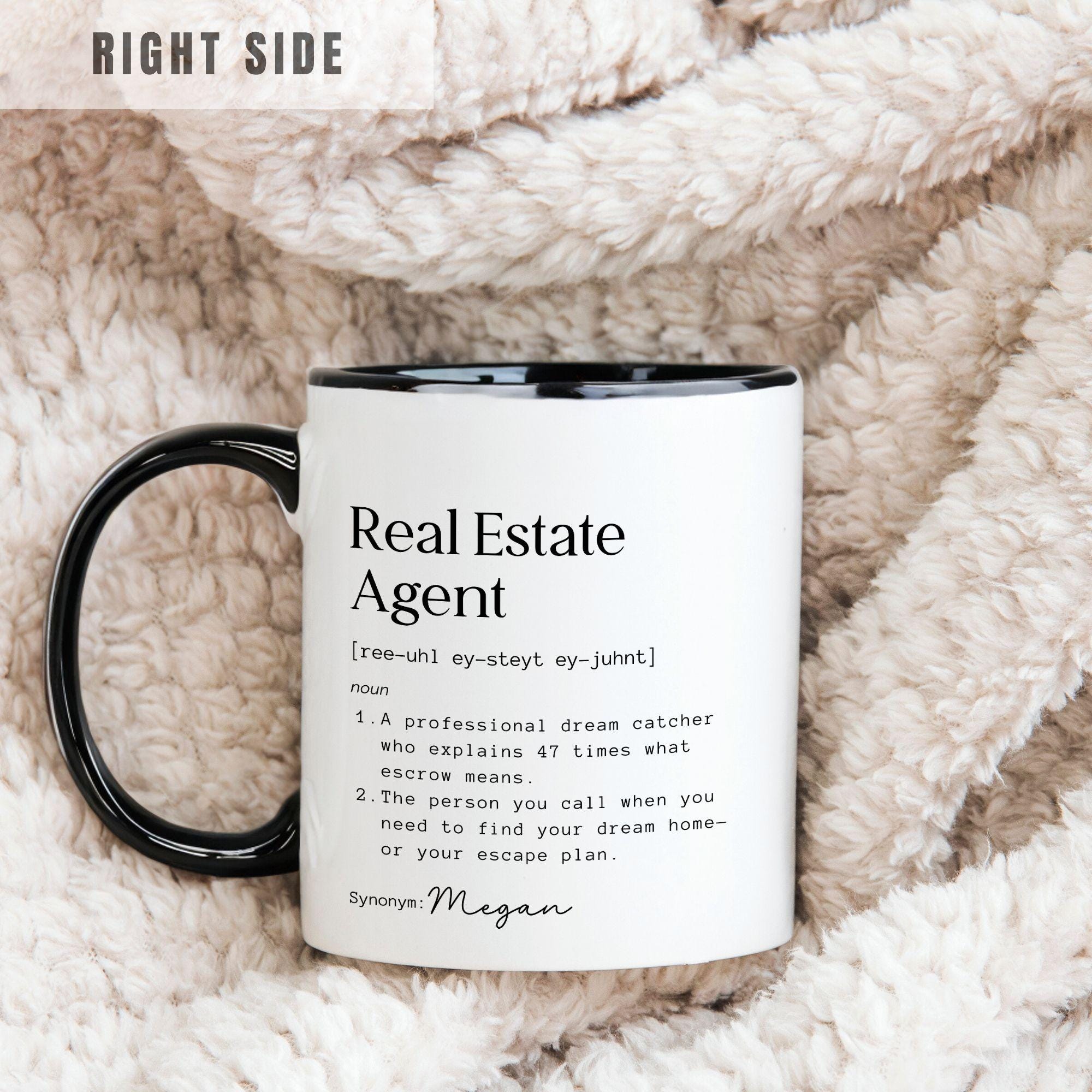 Personalized Coffee Mug for Real Estate Agents, Realtor Coffee Cup, Gift for Real Estate Closing, Funny Realtor Mug, Sold By Realtor Custom