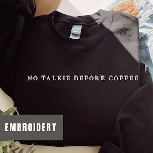 Embroidered Coffee Lover Sweatshirt, Minimalist Sweatshirt, Coffee Addict Hoodie, Gift for Foodie and Coffee Lovers, Iced Coffee Crewneck