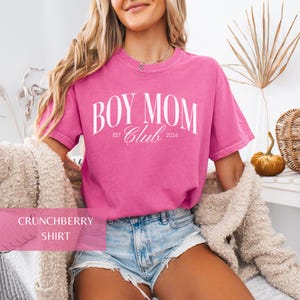 Boy Mom Club Comfort Colors Shirt and Sweatshirt, Mama Tee, Mom of Boys T-Shirt, Trendy Mama Sweater, New Mom Crewneck, Gift for Mom image 3