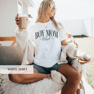 Boy Mom Club Comfort Colors Shirt and Sweatshirt, Mama Tee, Mom of Boys T-Shirt, Trendy Mama Sweater, New Mom Crewneck, Gift for Mom image 2