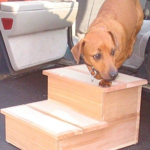 Outdoor Pet Steps, Cedar Pet Steps, Wood Dog Steps