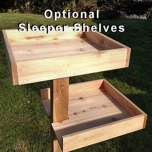 Optional Sleeper Platforms / Perches are great for cats to snuggle up to the side and take a nap, or playfully hide. All the perches slide into the main post and secured with coated screws.