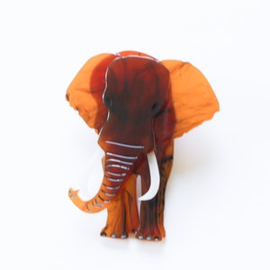 Acetate Elephant Brooch: Retro Art Deco Lapel Pin