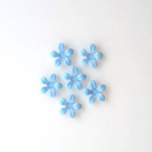 Light blue Soft Plastic Flower bead Vintage flower bead Flat Bottom, 20 image 8