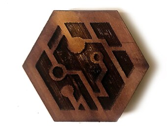 CIRCUITS - Exotic Hardwood Hexadec Magnets- hexagon kitchen decor geeky refrigerator magnets Japanese exotic woods