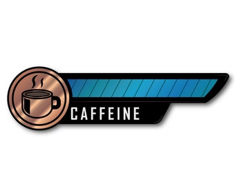 Caffeine Meter Sticker - Gamer Decals Nerdy RPG Video Game Stickers Laptop Stickers Techno