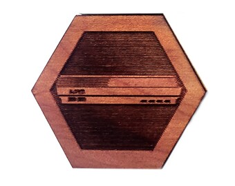 GP 007 - Exotic Hardwood Magnets- hexagon classic gaming kitchen decor geeky refrigerator magnets exotic woods