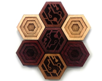 CYBERPUNK: Fidget Toy - Nerdy Gifts- Hardwood Magnet Set- Cyberpunk 2077 Inspired - Vaporwave Decor