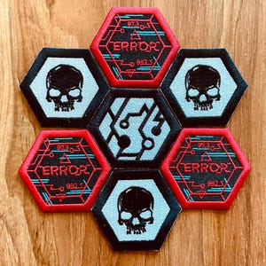 Hexagon Cyberpunk Patches (Iron On)