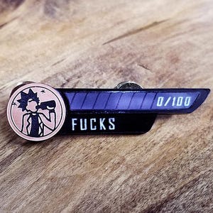 Fucks Given Meter Pin Video Game Pins Cyberpunk Accessories Nerdy Gifts image 1