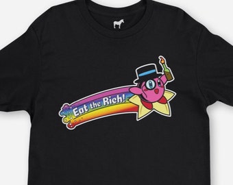 Eat the Rich T-Shirts - Cyberpunk Bekleidung - Wallstreetbets - Eat the Rich - Nerdige Geschenke - Faux Modern - Unternehmensparodie