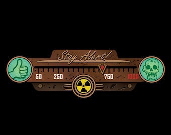 Bleib wachsam - Radiation Meter Aufkleber - Gamer Aufkleber Nerdy RPG Videospiel Aufkleber Laptop Aufkleber Techno