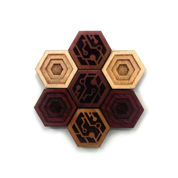 CYBERPUNK: Fidget Toy - Nerdy Gifts- Hardwood Magnet Set- Cyberpunk 2077 Inspired - Vaporwave Decor