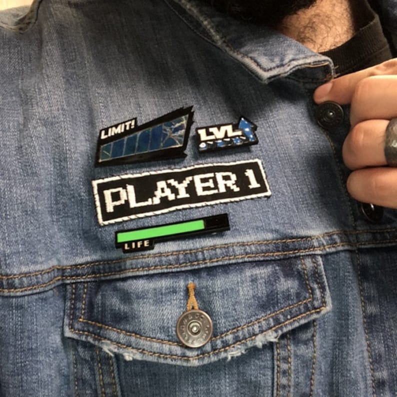 Glowing Life Bar Pin  Nerdy Pins  Cyberpunk Gifts  Video image 2