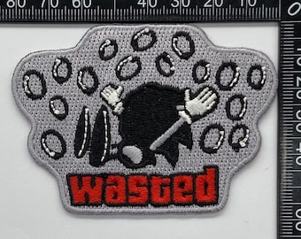 WASTED - Iron-On Gaming Parody Patch