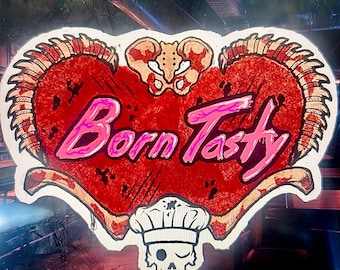 Born Tasty - Funny Sexy Horror Gifts - Bumper Stickers - Laptop Stickers